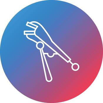 Locking Pliers Line Gradient Circle Background Icon vector