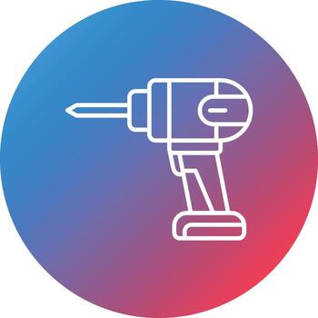 Drill Line Gradient Circle Background Icon vector