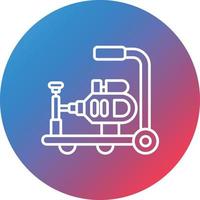 Drain Cleaning Machine Line Gradient Circle Background Icon vector