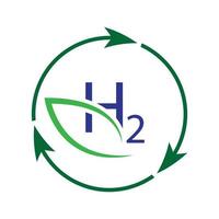 diseño de ilustración de logotipo de hidrógeno simple vector