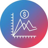 Average Dollar Sale Line Gradient Circle Background Icon vector