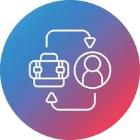 B2C Line Gradient Circle Background Icon vector