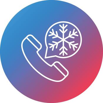 icono de fondo de círculo degradado de línea de llamadas en frío vector