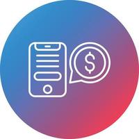 Complex Sales Line Gradient Circle Background Icon vector