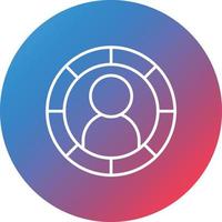 Demographic Line Gradient Circle Background Icon vector