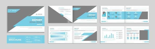 Landscape corporate brochure and company profile annual report cover design template set vector