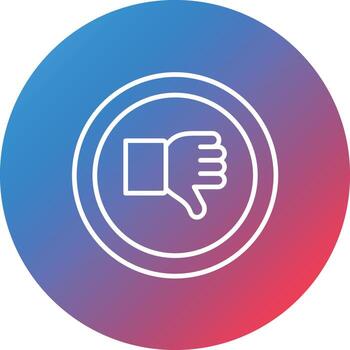 icono de fondo de círculo de gradiente de línea de consecuencias negativas vector