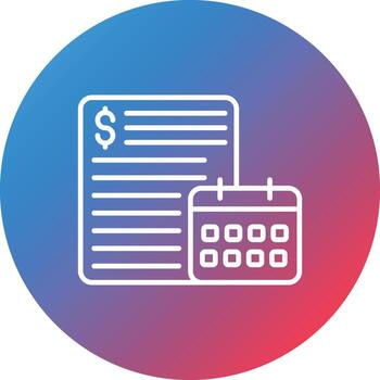 Yearly Sales Report Line Gradient Circle Background Icon vector