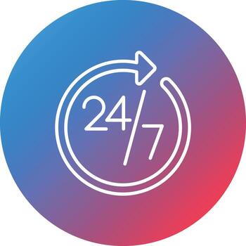 24 Support Line Gradient Circle Background Icon vector