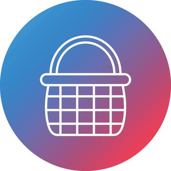 cesta línea gradiente círculo fondo icono vector