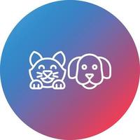 Pets Line Gradient Circle Background Icon vector