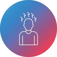 Headache Line Gradient Circle Background Icon vector
