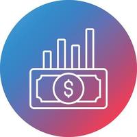 Dividends Line Gradient Circle Background Icon vector