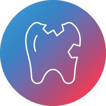 icono de fondo de círculo degradado de línea de diente roto vector