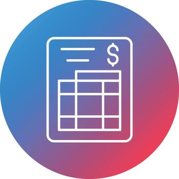 Income Statement Line Gradient Circle Background Icon vector