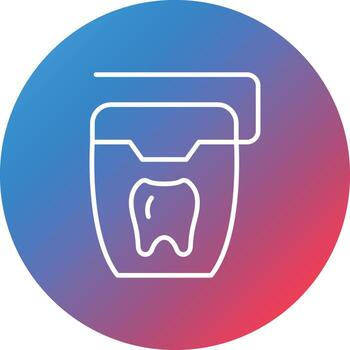 Dental Floss Line Gradient Circle Background Icon vector