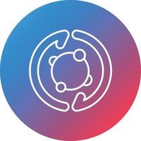 Metabolism Line Gradient Circle Background Icon vector