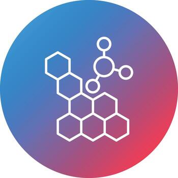 Molecular Structure Line Gradient Circle Background Icon vector