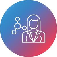 Scientist Female Line Gradient Circle Background Icon vector