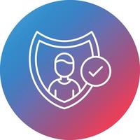 Authenticity Line Gradient Circle Background Icon vector