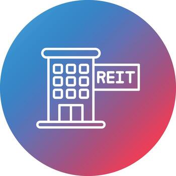 Reit Line Gradient Circle Background Icon vector