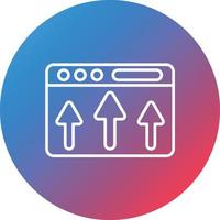 Above The Fold Line Gradient Circle Background Icon vector