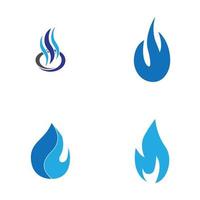 blue fire flame logo vector