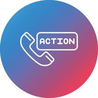 Call To Action Line Gradient Circle Background Icon vector