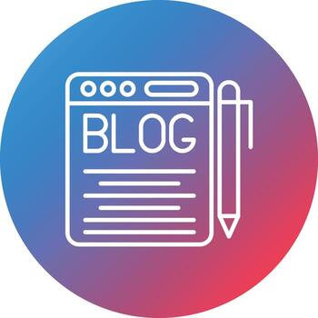 Blog Line Gradient Circle Background Icon vector
