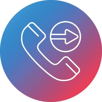 icono de fondo de círculo de degradado de línea de llamada vector