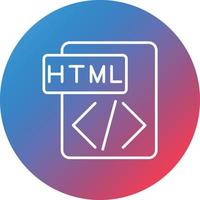 icono de fondo de círculo degradado de línea html vector