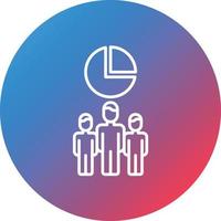 Market Segment Line Gradient Circle Background Icon vector