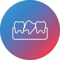 Wisdom Tooth Line Gradient Circle Background Icon vector