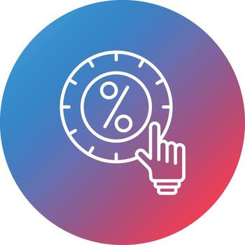 haga clic en el icono de fondo del círculo degradado de línea de tasa vector