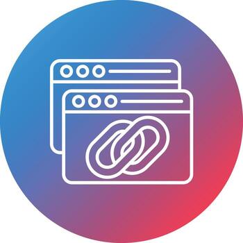 Backlink Line Gradient Circle Background Icon vector