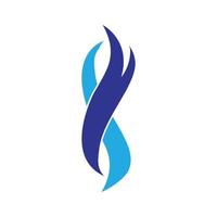 blue fire flame logo vector