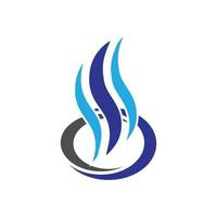 blue fire flame logo vector