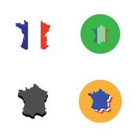 diseño de ilustración de logotipo de mapa de francia vector