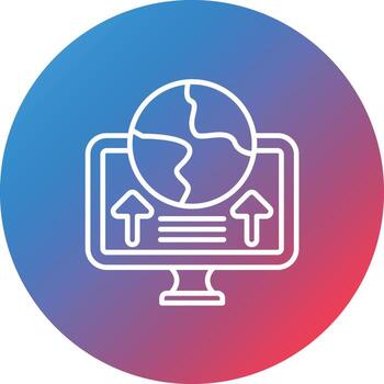 icono de fondo de círculo degradado de línea de despliegue vector