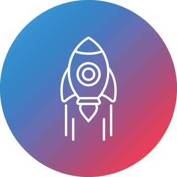 Launch Line Gradient Circle Background Icon vector