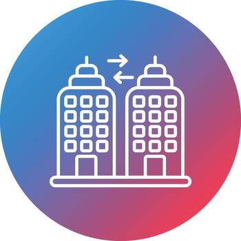 edificio estrategia línea gradiente círculo fondo icono vector