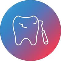 Tooth Scaling Line Gradient Circle Background Icon vector