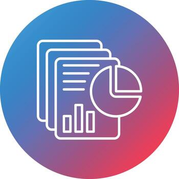 Analytics Reporting Line Gradient Circle Background Icon vector