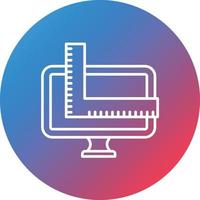 Measuring Line Gradient Circle Background Icon vector