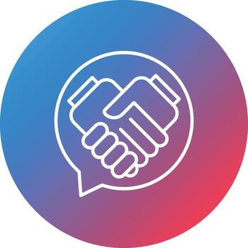 icono de fondo de círculo de gradiente de línea de negociación de contrato vector