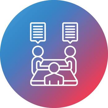 icono de fondo de círculo degradado de línea de consulta vector