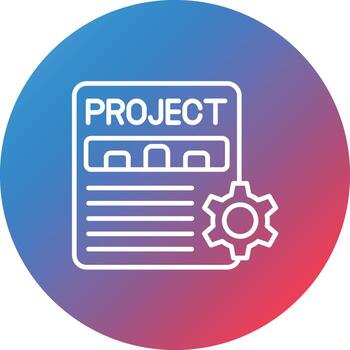 Projects Line Gradient Circle Background Icon vector