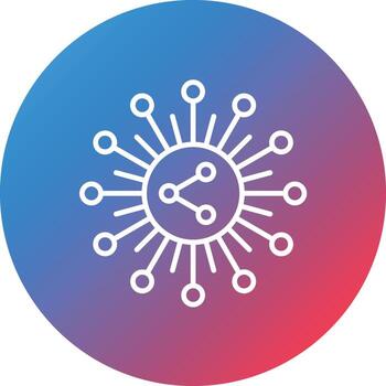 icono de fondo de círculo de degradado de línea de red biológica vector
