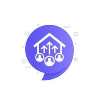 new tenants, residents vector icon with a house