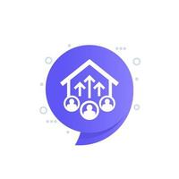 new tenants, residents vector icon with a house